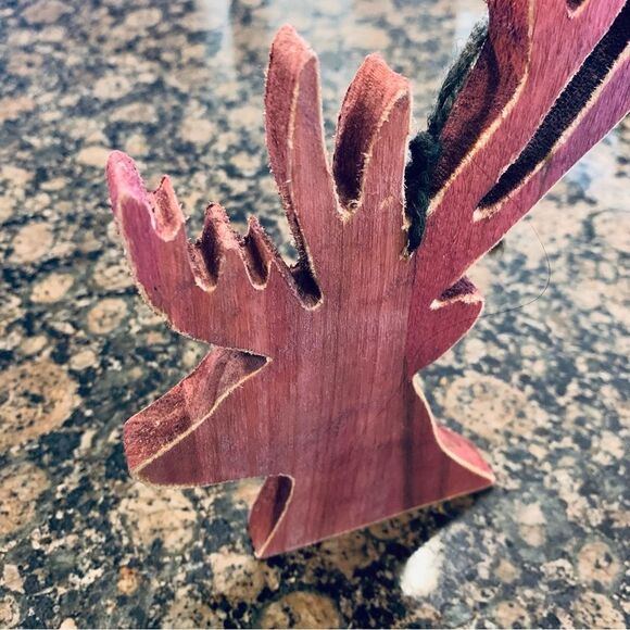 Rustic Wooden Deer Antlers Christmas Ornament or Gift Topper - Picture 4 of 6